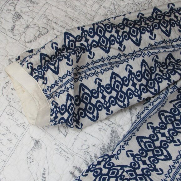 NEW Figueroa Flower Boho Woven Dress plus size summer 3/4 Sl L Blue Print 3X - Picture 9 of 11